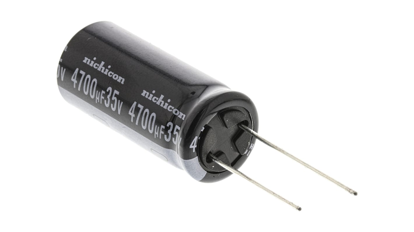 Nichicon VY, THT Aluminium-Elektrolyt Kondensator 4700μF ±20% / 35V dc, Ø 16mm x 35.5mm, bis 105°C