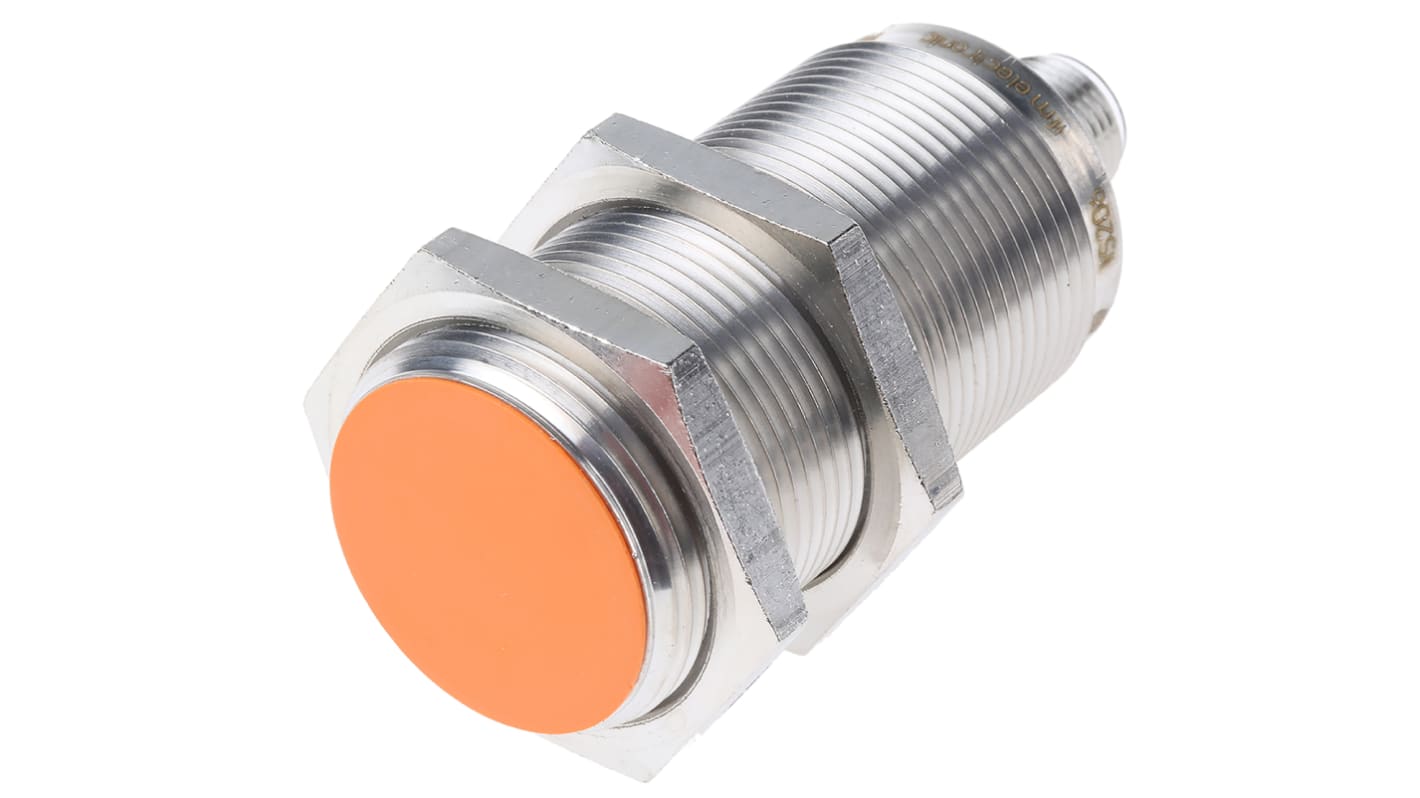 ifm electronic Inductive Barrel-Style Proximity Sensor, M30 x 1.5, 15 mm Detection, PNP & NPN Output, 10 → 36 V