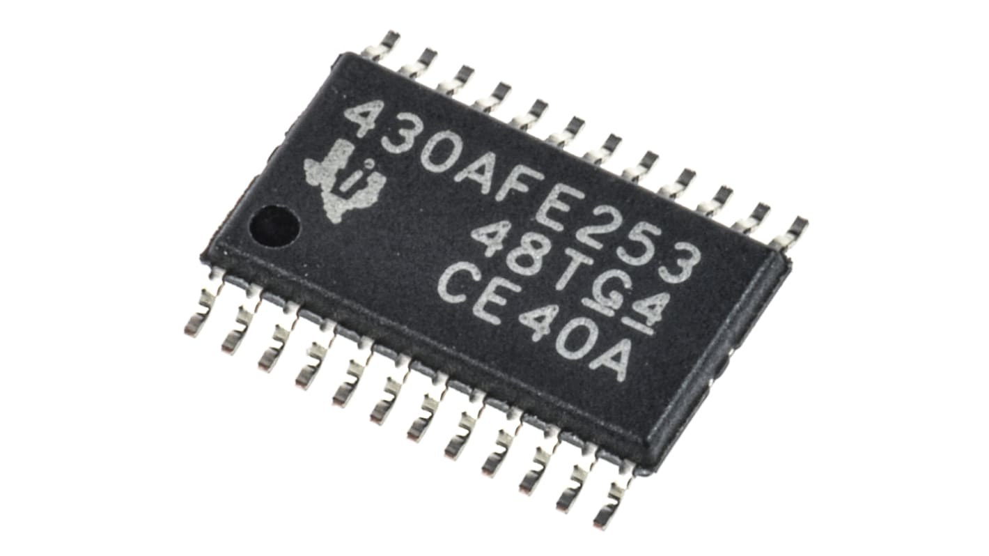 Texas Instruments MSP430AFE253IPW, 16bit Microcontroller, MSP430, 12MHz, 16 kB Flash, 24-Pin TSSOP