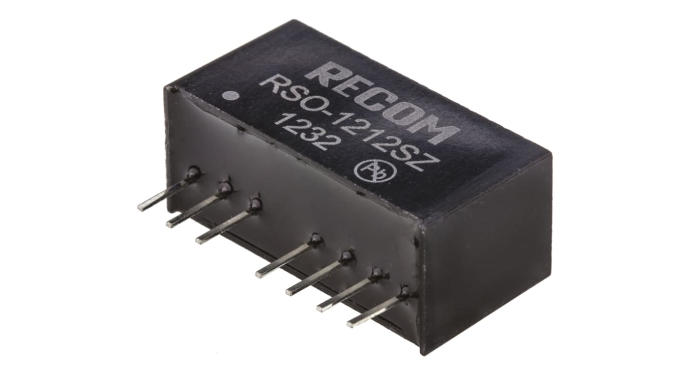 Recom RSO DC/DC-Wandler 1W 12 V dc IN, 12V dc OUT / 83mA Durchsteckmontage 1kV dc isoliert