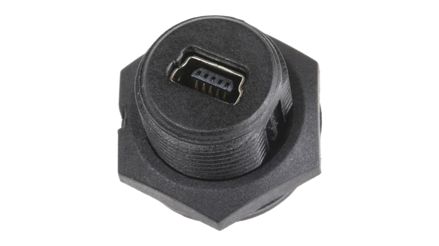 Konektor Mini USB, řada: USBFTV typ B, Samice, orientace těla: přímý, Průchozí otvor Amphenol