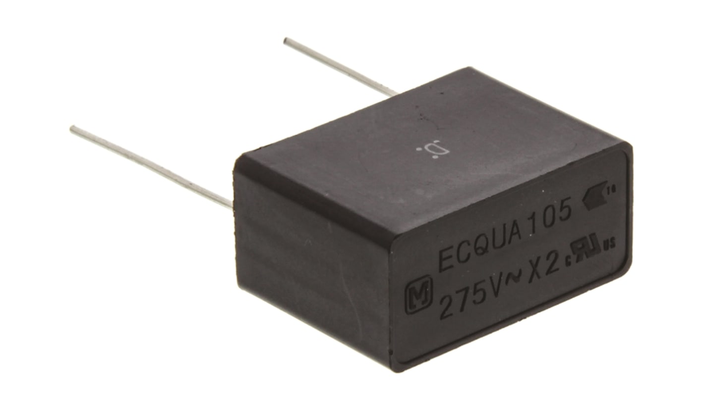 Panasonic ECQUA X2 Folienkondensator 1μF ±20% / 275V ac, THT Raster 22.5mm