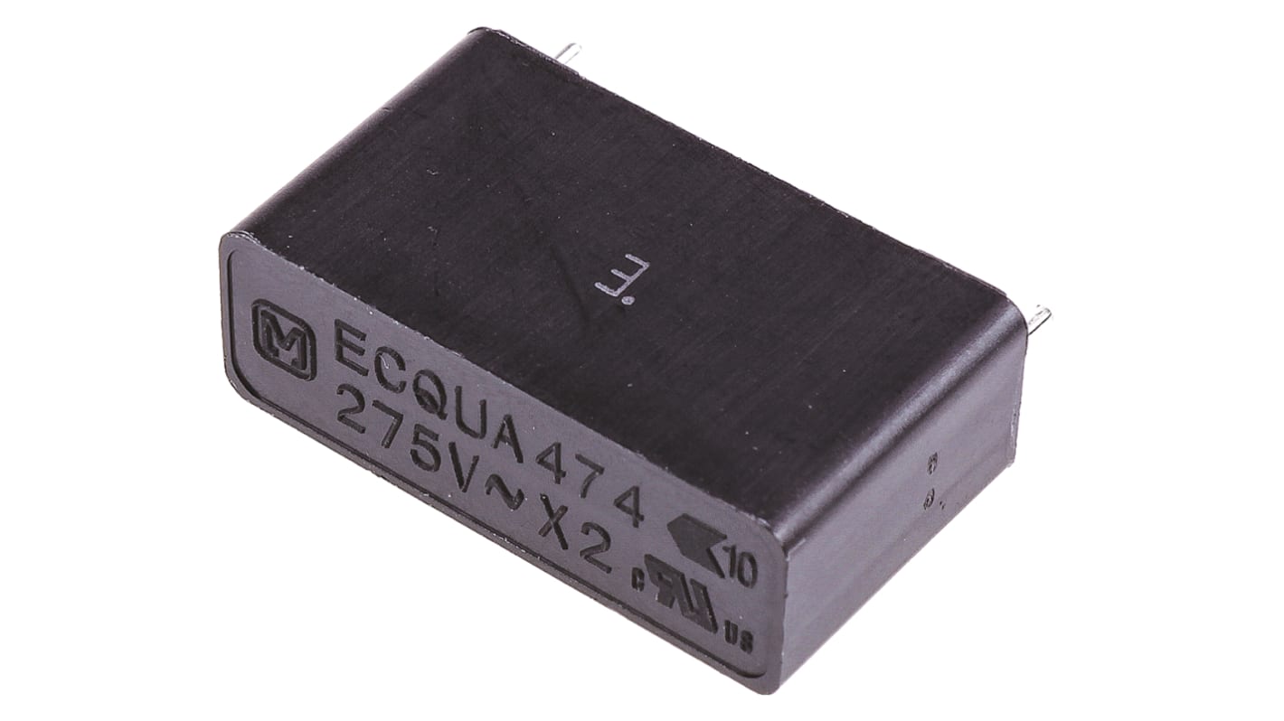 Panasonic ECQUA Polypropylene Film Capacitor, 275V ac, ±20%, 470nF, Through Hole