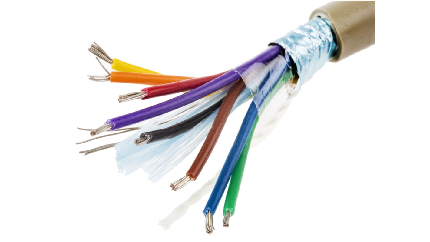 Câble de données Alpha Wire, 8x 0,23 mm² 24 AWG, Blindé, 50m