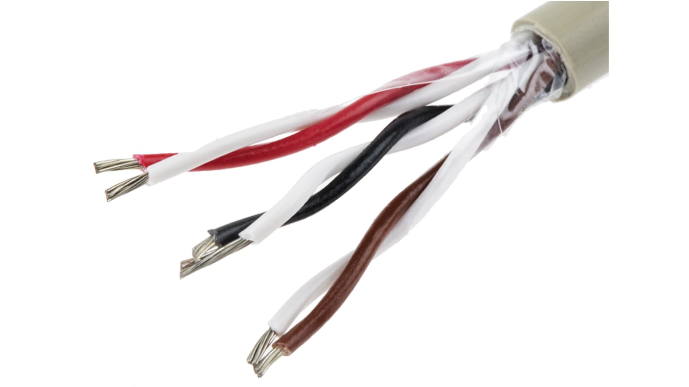 Alpha Wire Multipair Industrial Cable, 3 Pairs, 0.35 mm², 22 AWG, Unscreened, 50m, Grey Sheath