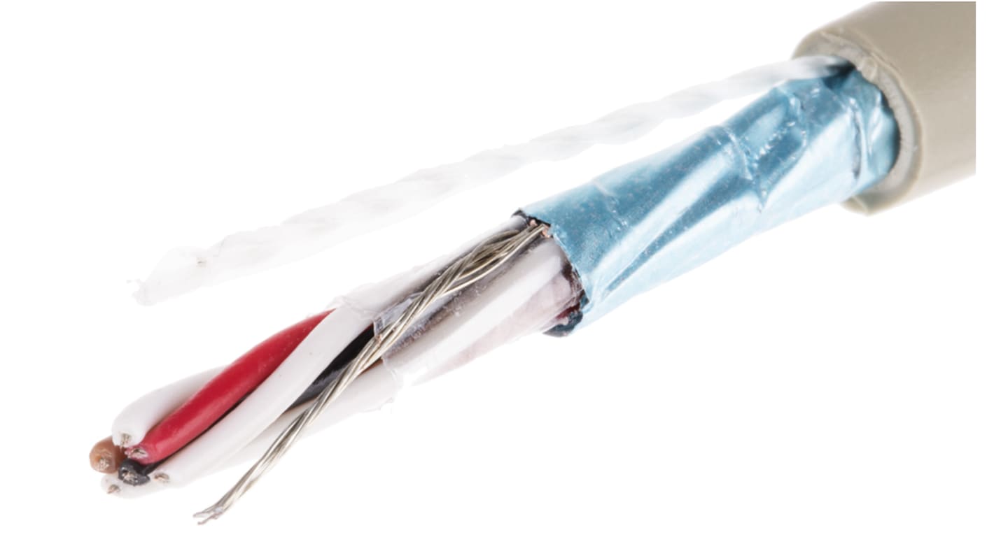 Alpha Wire Twisted Pair Data Cable, 3 Pairs, 0.23 mm², 6 Cores, 24 AWG, Screened, 50m, Grey Sheath