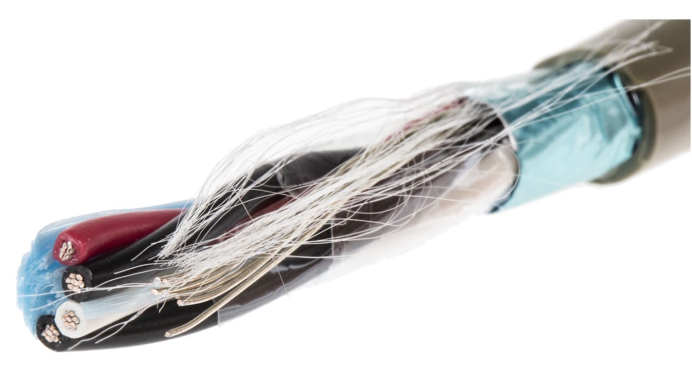 Alpha Wire Twisted Pair Data Cable, 2 Pairs, 0.56 mm², 4 Cores, 20 AWG, Screened, 50m, Grey Sheath