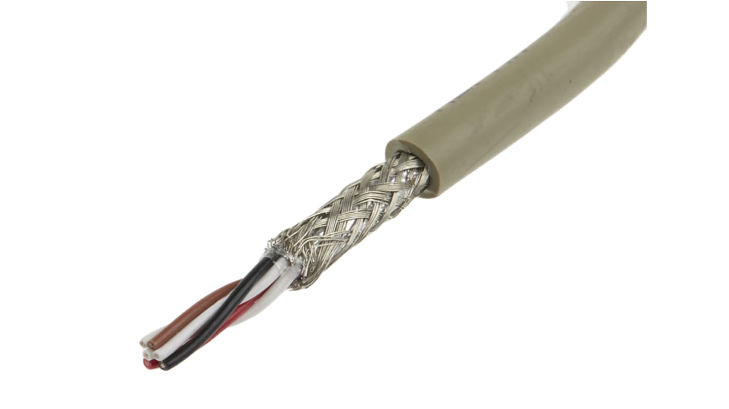 Alpha Wire Twisted Pair Data Cable, 3 Pairs, 0.09 mm², 6 Cores, 28 AWG, Screened, 50m, Grey Sheath