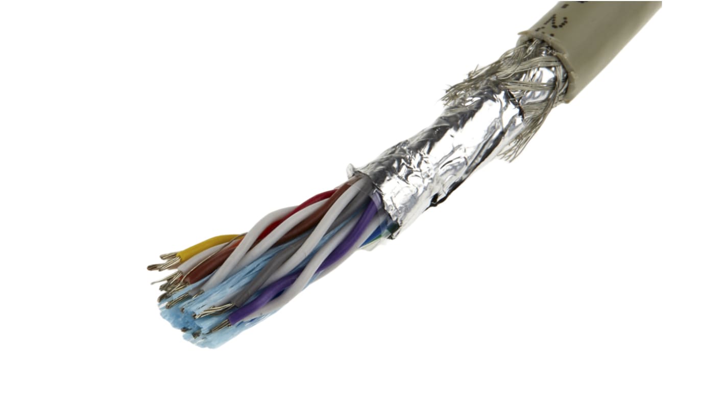 Câble de données Alpha Wire, 9 paires, 18x 0,23 mm² 24 AWG, Blindé, 50m