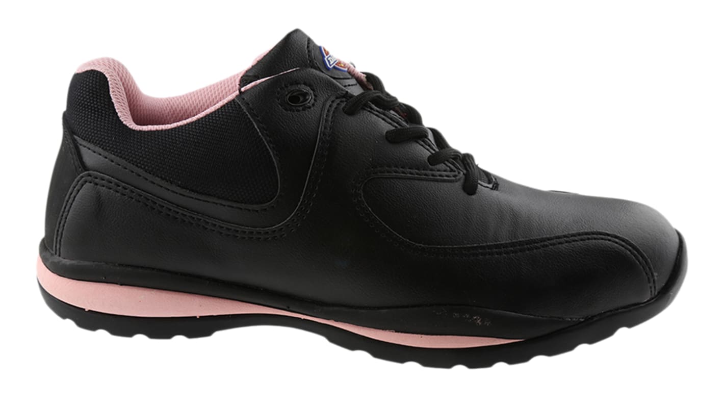 Zapatos de seguridad para mujer Dickies de color Negro/rosa, talla 38, SB SRA