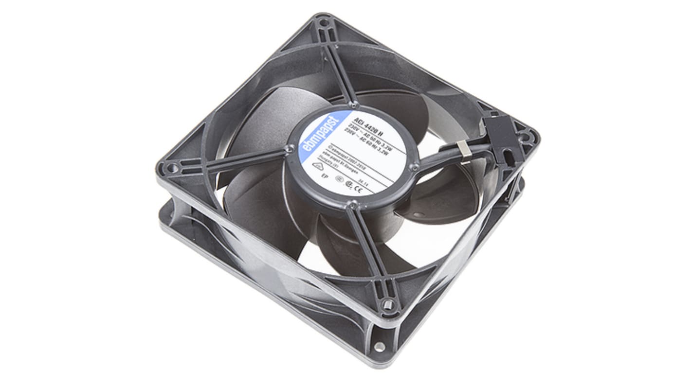 Ventilador Axial ebm-papst ACi 4400 de 119 x 119 x 38mm, 230 V ac, 3.3W, 3000rpm, caudal 160m³/h, 39dB