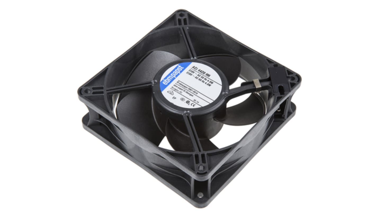 ebm-papst axiális ventilátor, 230 V AC, 119 x 119 x 38mm, 175m³/h, 3300rpm