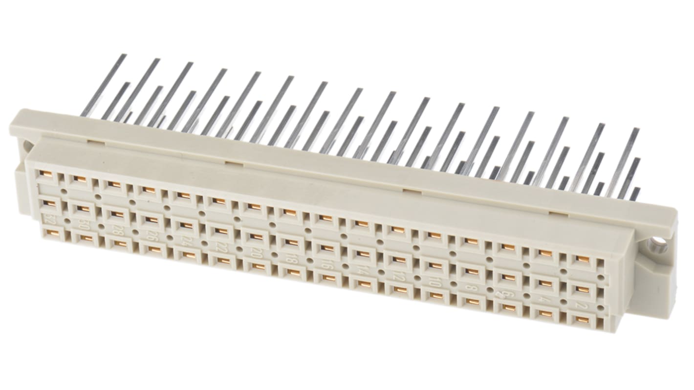 Conector DIN 41612 hembra HARTING de 48 contactos serie 09 05, paso 5.08mm, 3 filas, clase C2