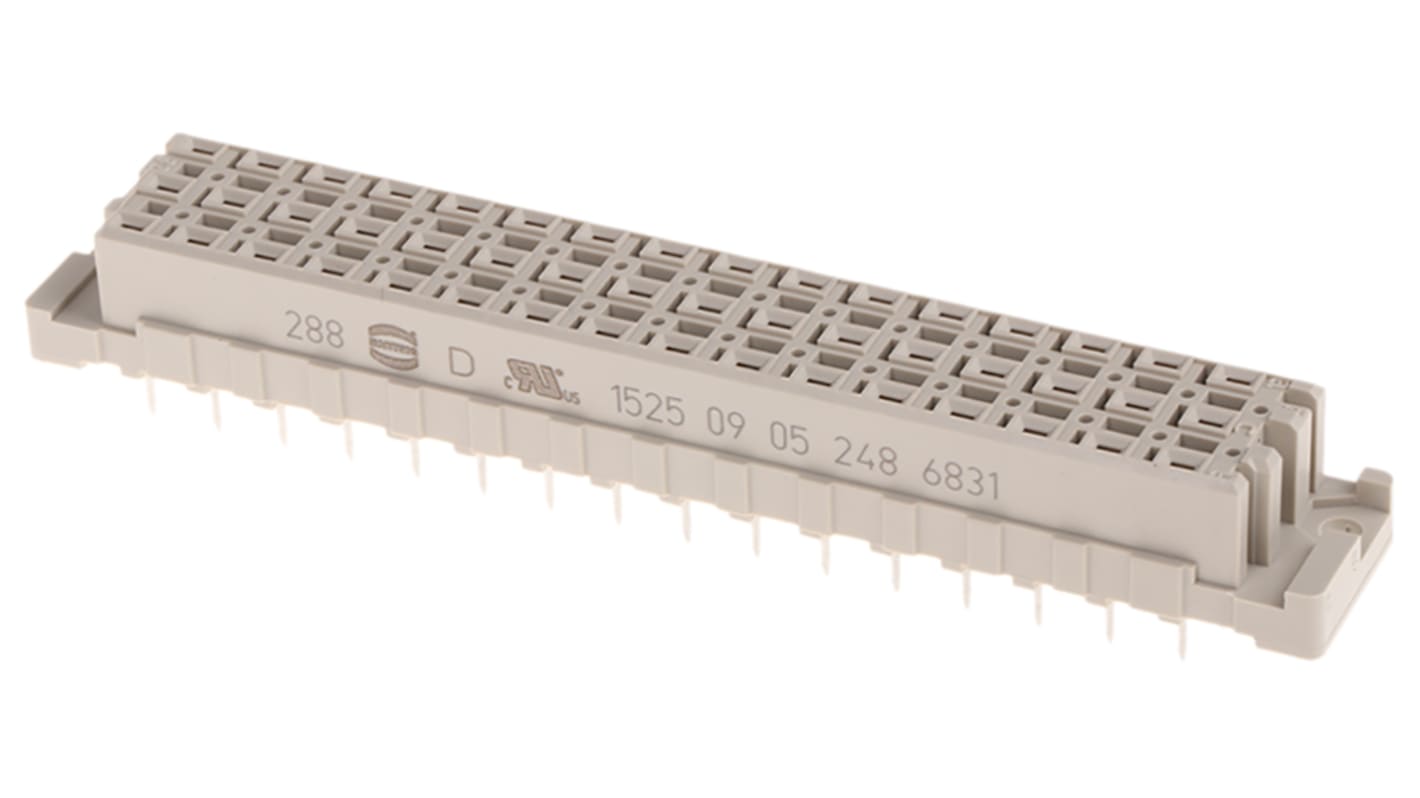 09052486831 HARTING 09 05 48 Way 5.08mm Pitch, Type E Class C2, 3 Row