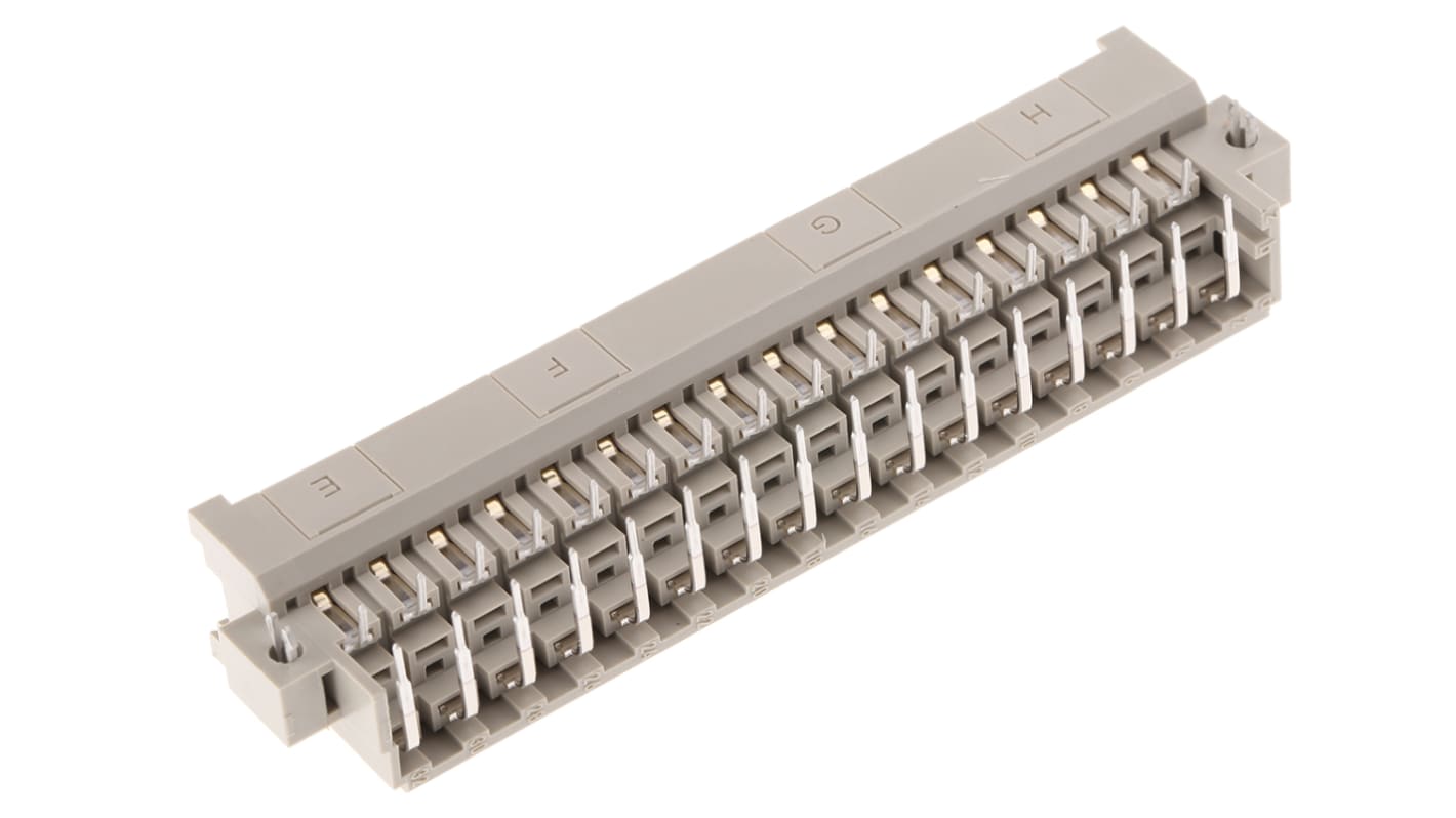 Conector DIN 41612 macho Ángulo de 90° Harting de 32 contactos serie 09 06, paso 2.54mm, 3 filas, clase C2
