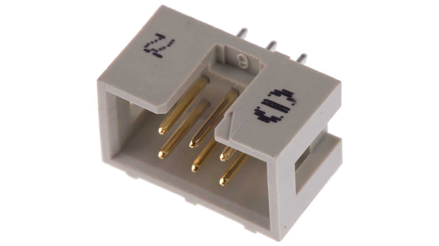 HARTING SEK 18 Series Straight Through Hole PCB Header, 6 Contact(s), 2.54mm Pitch, 2 Row(s), Shrouded