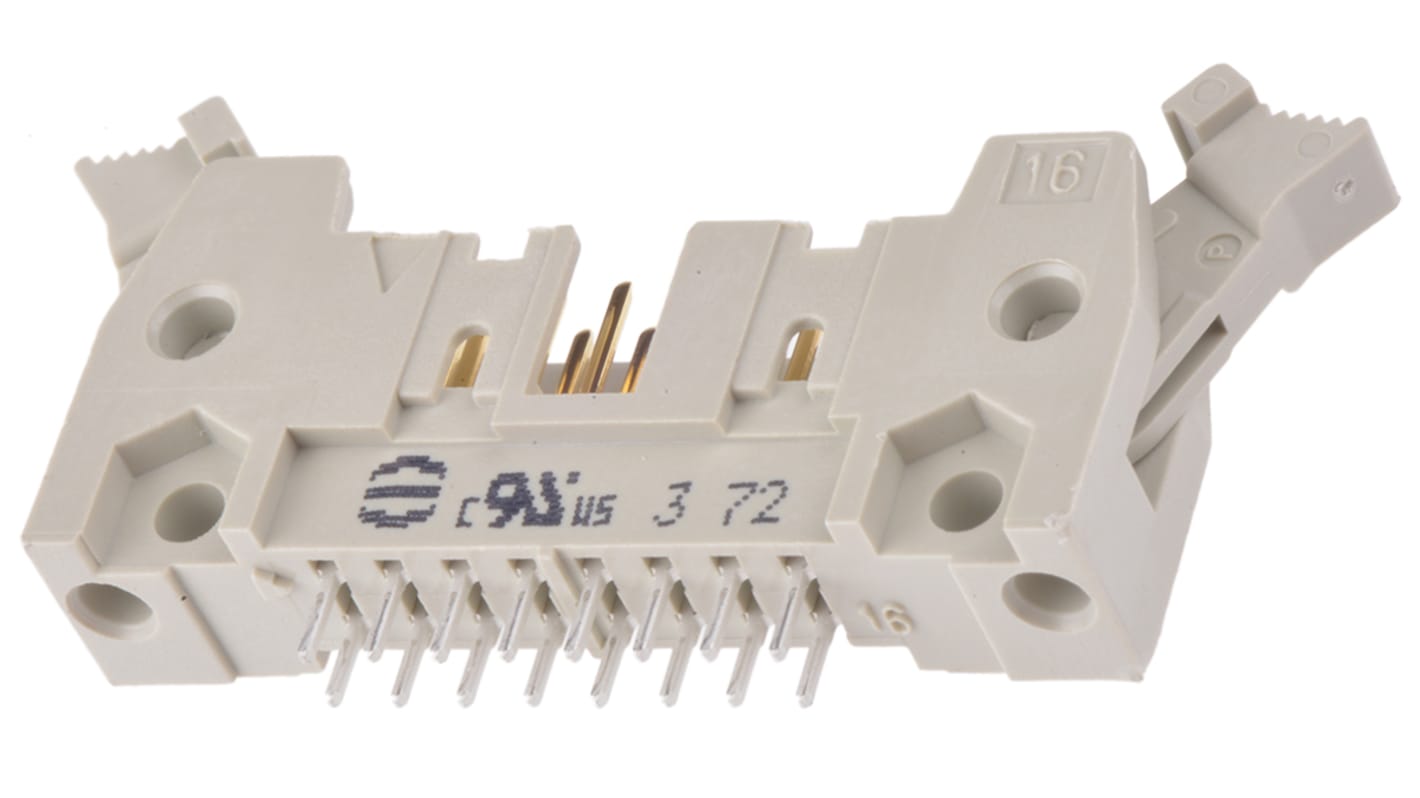 Harting SEK 18 Series Straight Through Hole PCB Header, 16 Contact(s), 2.54mm Pitch, 2 Row(s), Shrouded