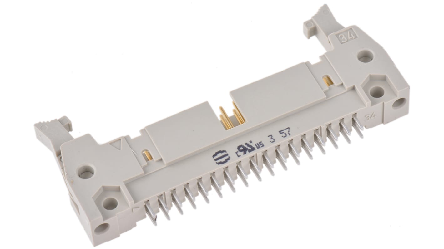 Harting SEK 18 Series Straight Through Hole PCB Header, 34 Contact(s), 2.54mm Pitch, 2 Row(s), Shrouded