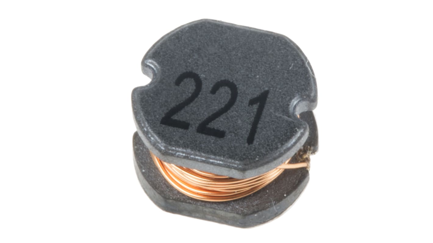 Inductor de montaje en superficie bobinado RS PRO, 220 μH, ±10%, no apantallado 75, 490mA Idc