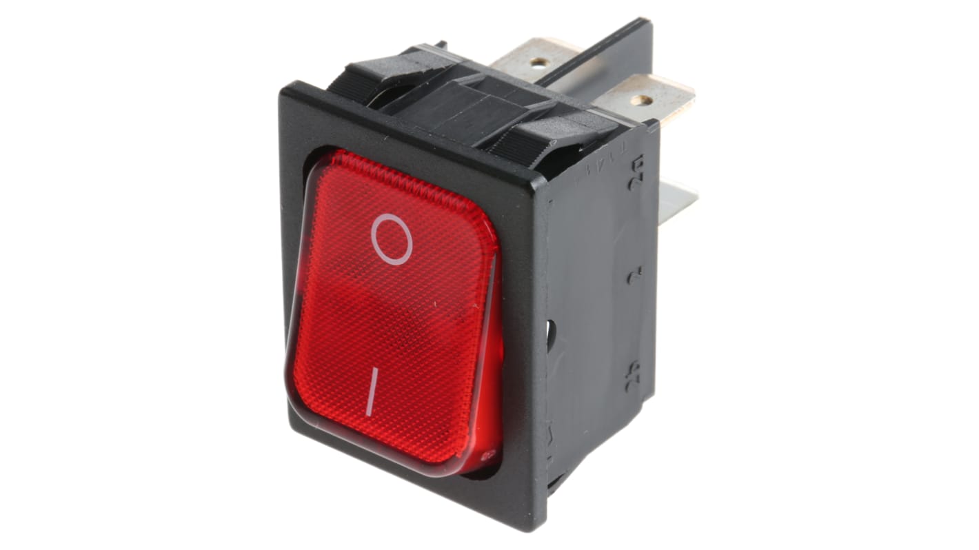 Marquardt Illuminated DPST, On-None-Off Rocker Switch Panel Mount