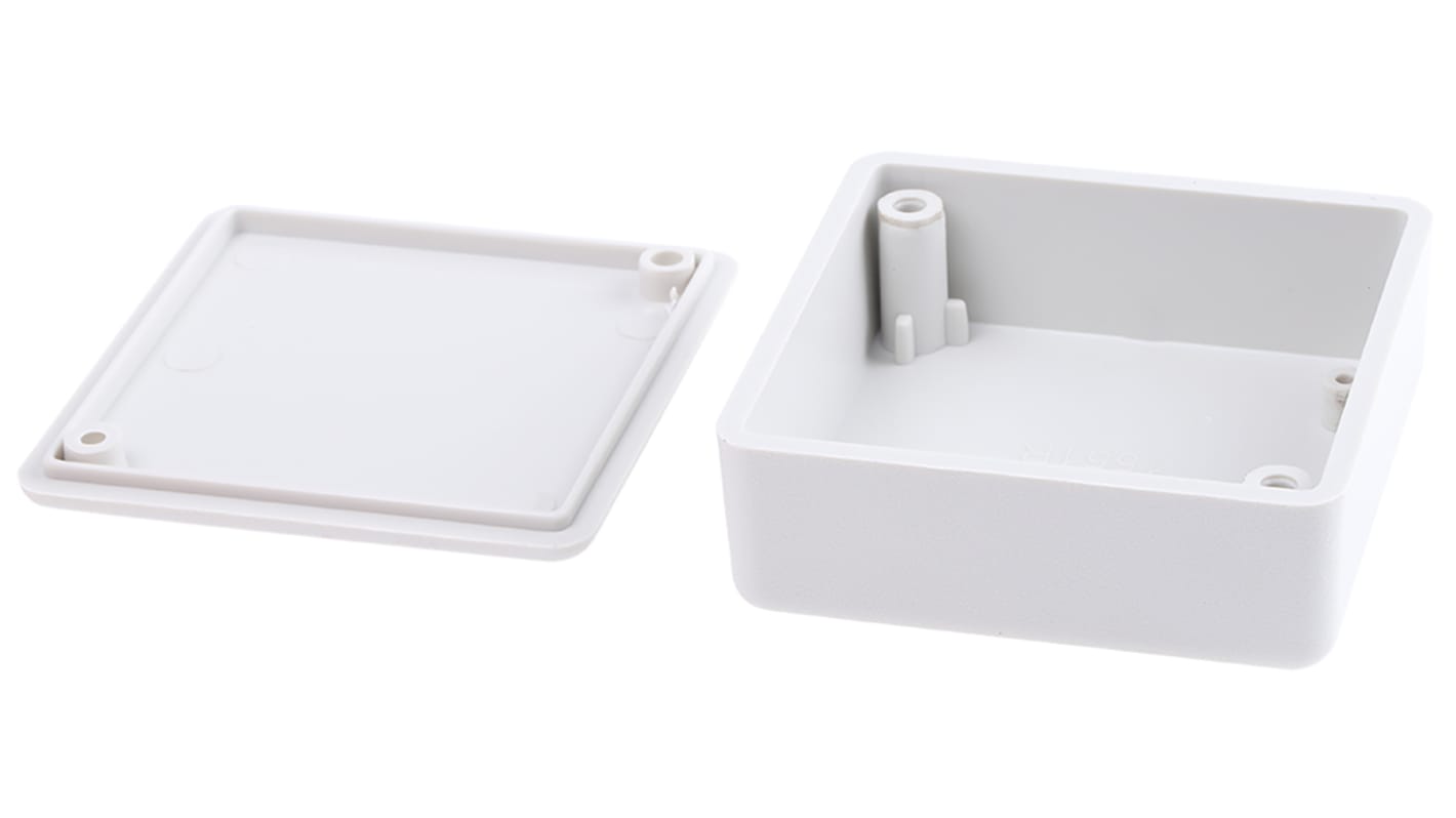 Hammond 1551 Series Grey ABS Enclosure, IP54, Flanged, Grey Lid, 50 x 50 x 20mm