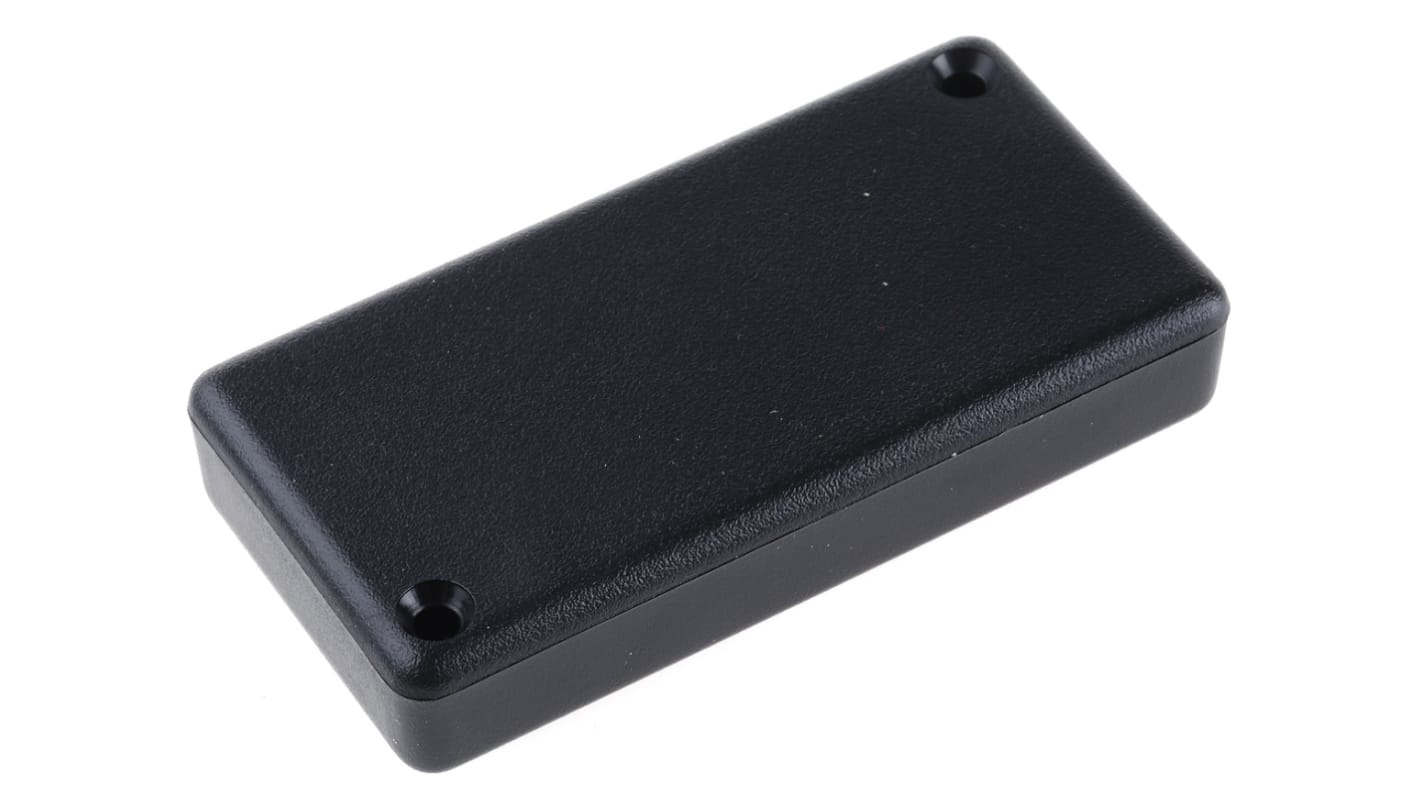 Hammond 1551 Series Black ABS Enclosure, IP54, Flanged, Black Lid, 80 x 40 x 15mm