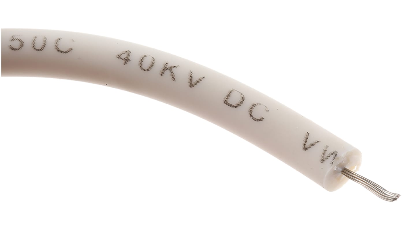 Fils de câblage Alpha Wire UL3239, Hook-up Wire Silicone, 0,33 mm², Blanc, 22 AWG, 30m, 40 kV c.c.