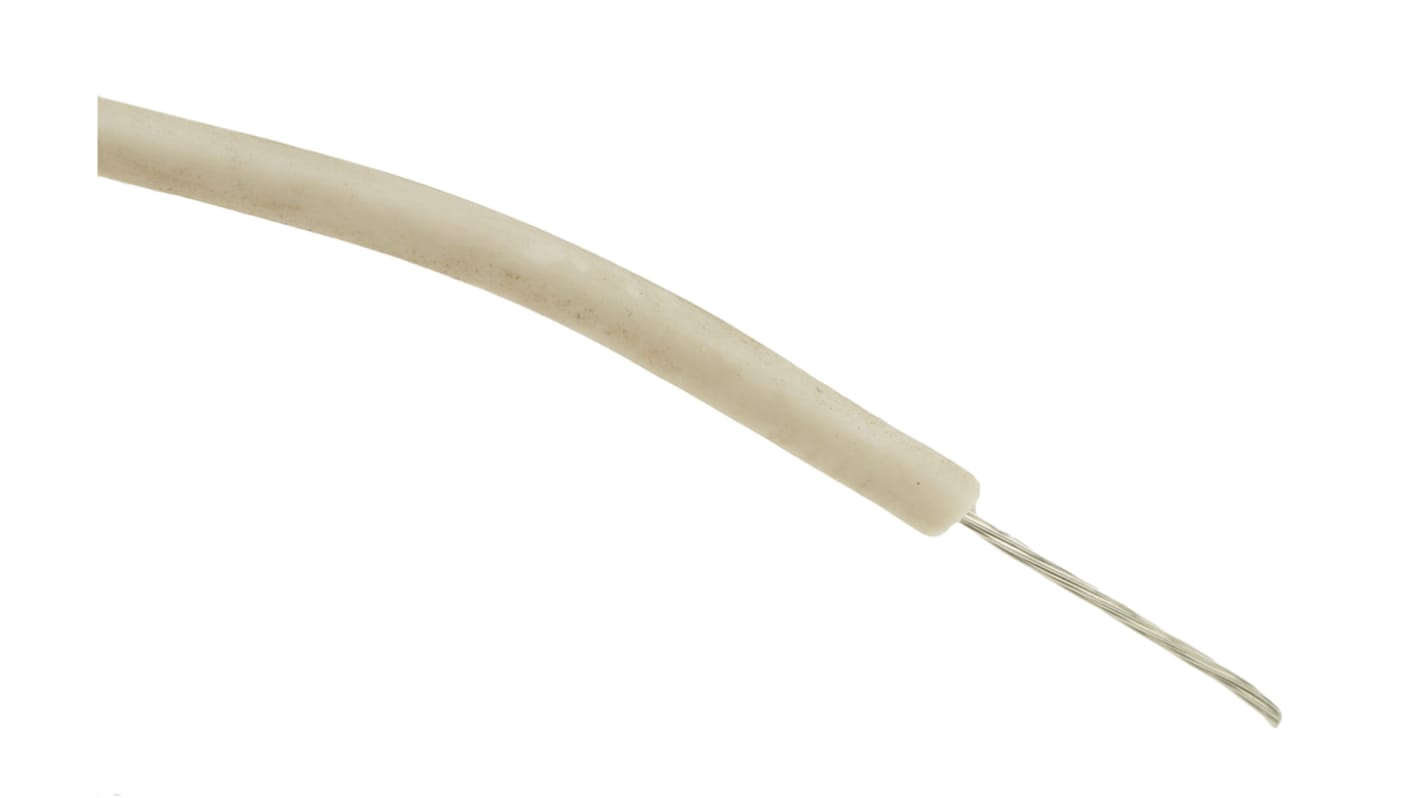 Fils de câblage Alpha Wire UL3239, Hook-up Wire Silicone, 0,33 mm², Blanc, 22 AWG, 30m, 15 kV c.c.