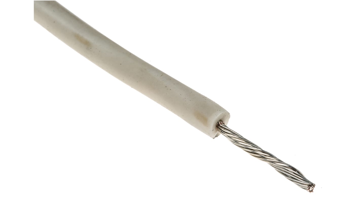 Fils de câblage Alpha Wire UL3239, Hook-up Wire Silicone, 0,52 mm², Blanc, 20 AWG, 30m, 15 kV c.c.