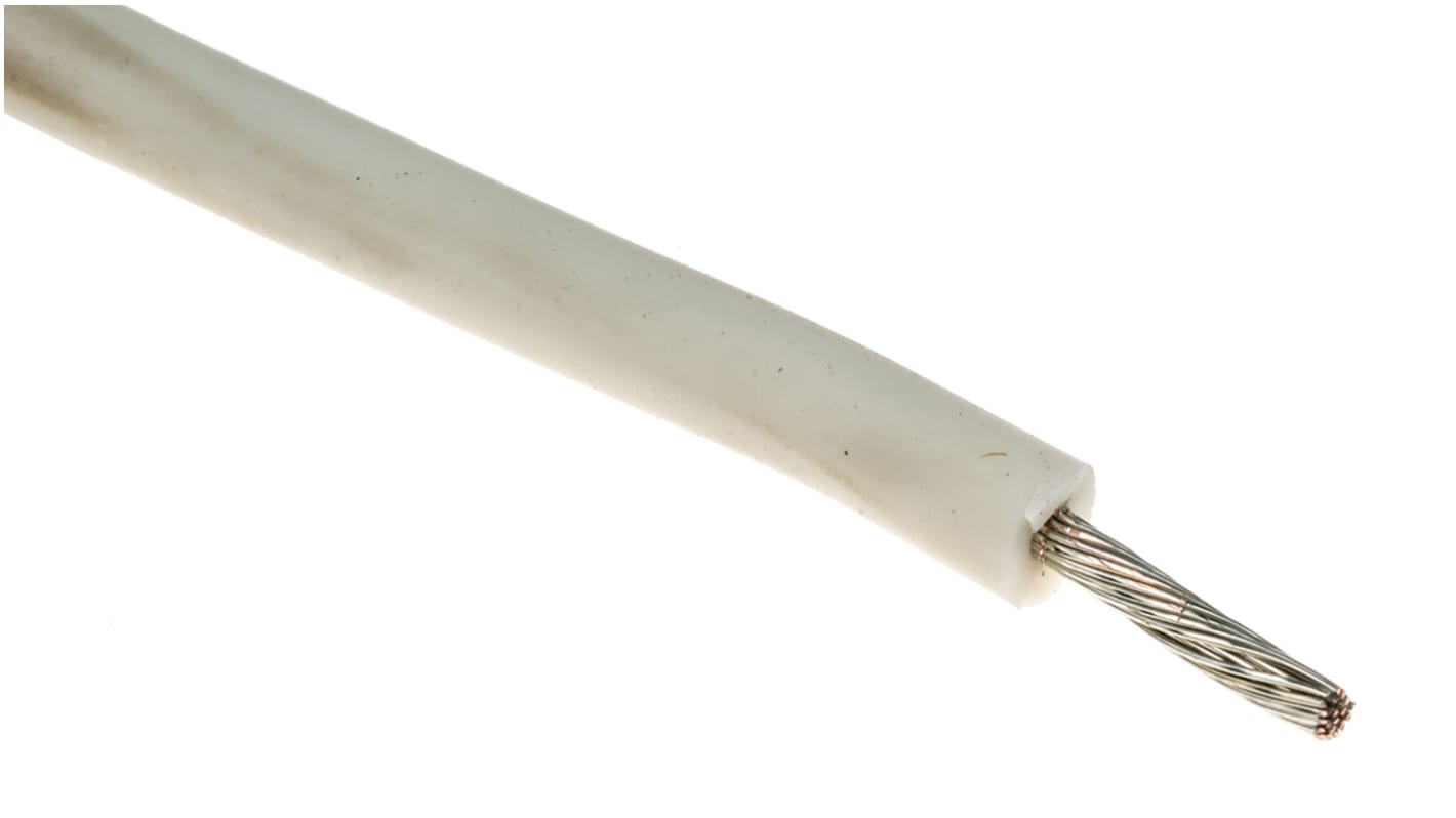 Alpha Wire Einzeladerleitung 2,1 mm², 14 AWG 30m Weiß Silikongummi isoliert Ø 4.17mm UL3239