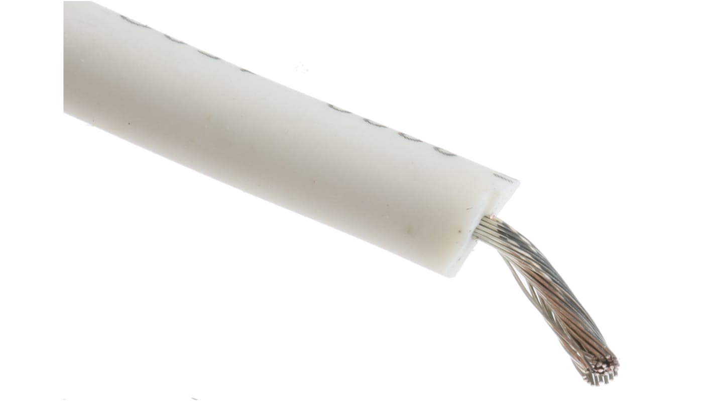 Fils de câblage Alpha Wire UL3239, Hook-up Wire Silicone, 2,1 mm², Blanc, 14 AWG, 30m, 40 kV c.c.