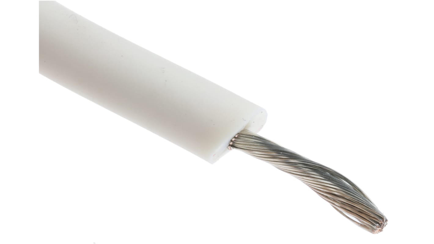 Alpha Wire Einzeladerleitung 3,3 mm², 12 AWG 30m Weiß Silikongummi isoliert Ø 7.29mm 65/0,25 mm Litzen UL3239