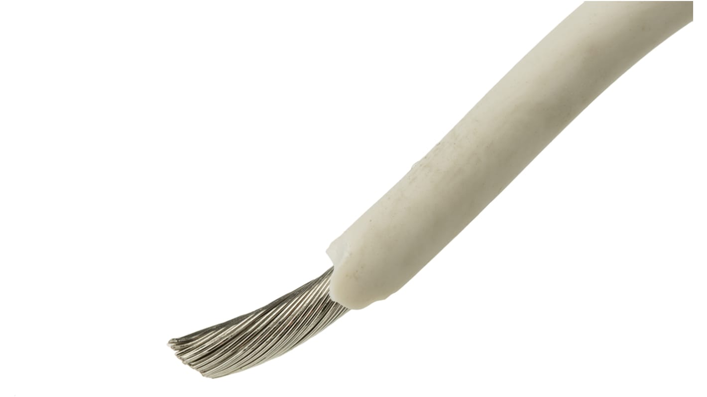 Fils de câblage Alpha Wire UL3239, Hook-up Wire Silicone, 5,2 mm², Blanc, 10 AWG, 30m, 15 kV c.c.