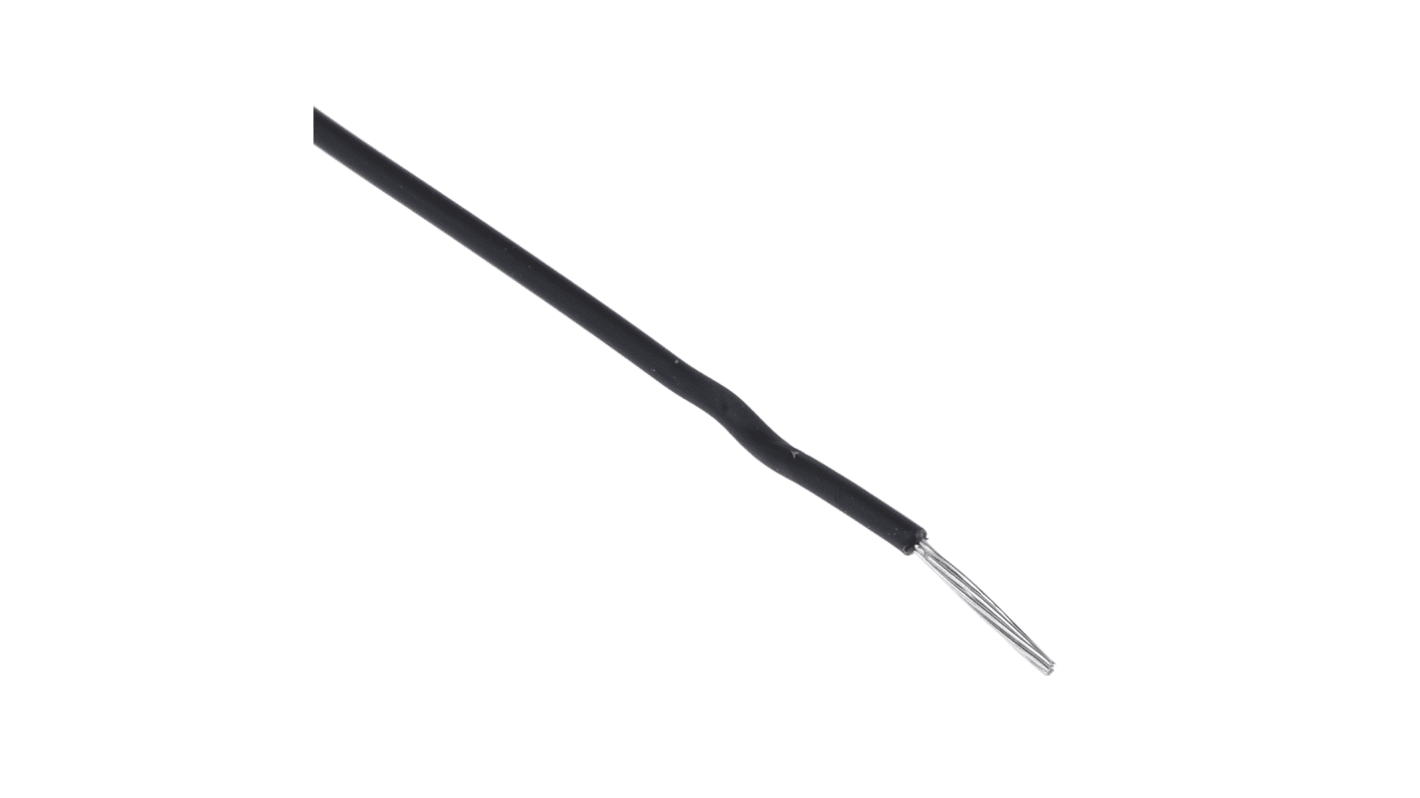 Alpha Wire EcoWire Series Black 0.2 mm² Hook Up Wire, 24 AWG, 7/0.20 mm, 305m, MPPE Insulation