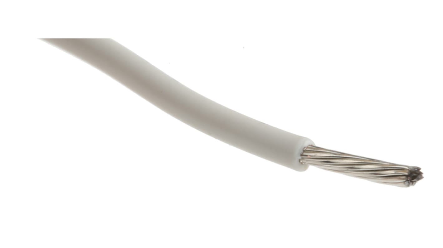 Alpha Wire Ecogen Ecowire Series White 0.52 mm² Hook Up Wire, 20 AWG, 10/0.25 mm, 305m, MPPE Insulation