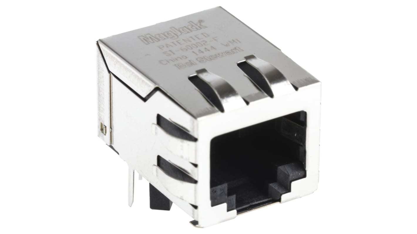 Conector RJ45 Hembra Bel-Stewart serie MagJack, de 8P4C vías, apantallamiento STP