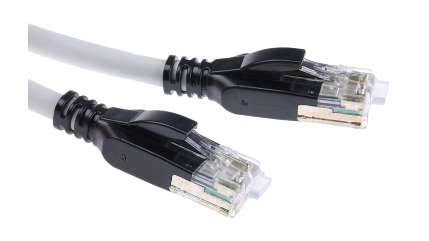 Bel-Stewart Cat7 Male ARJ45 to Male ARJ45 Ethernet Cable, STP, Grey, 3m, Low Smoke Zero Halogen (LSZH)