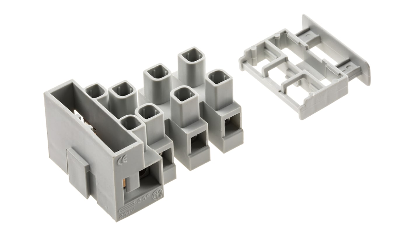 CFTBN/4 CAMDENBOSS Fused Terminal Block, 4Way, 20A, 4 mm² Wire, Screw Down Termination RS