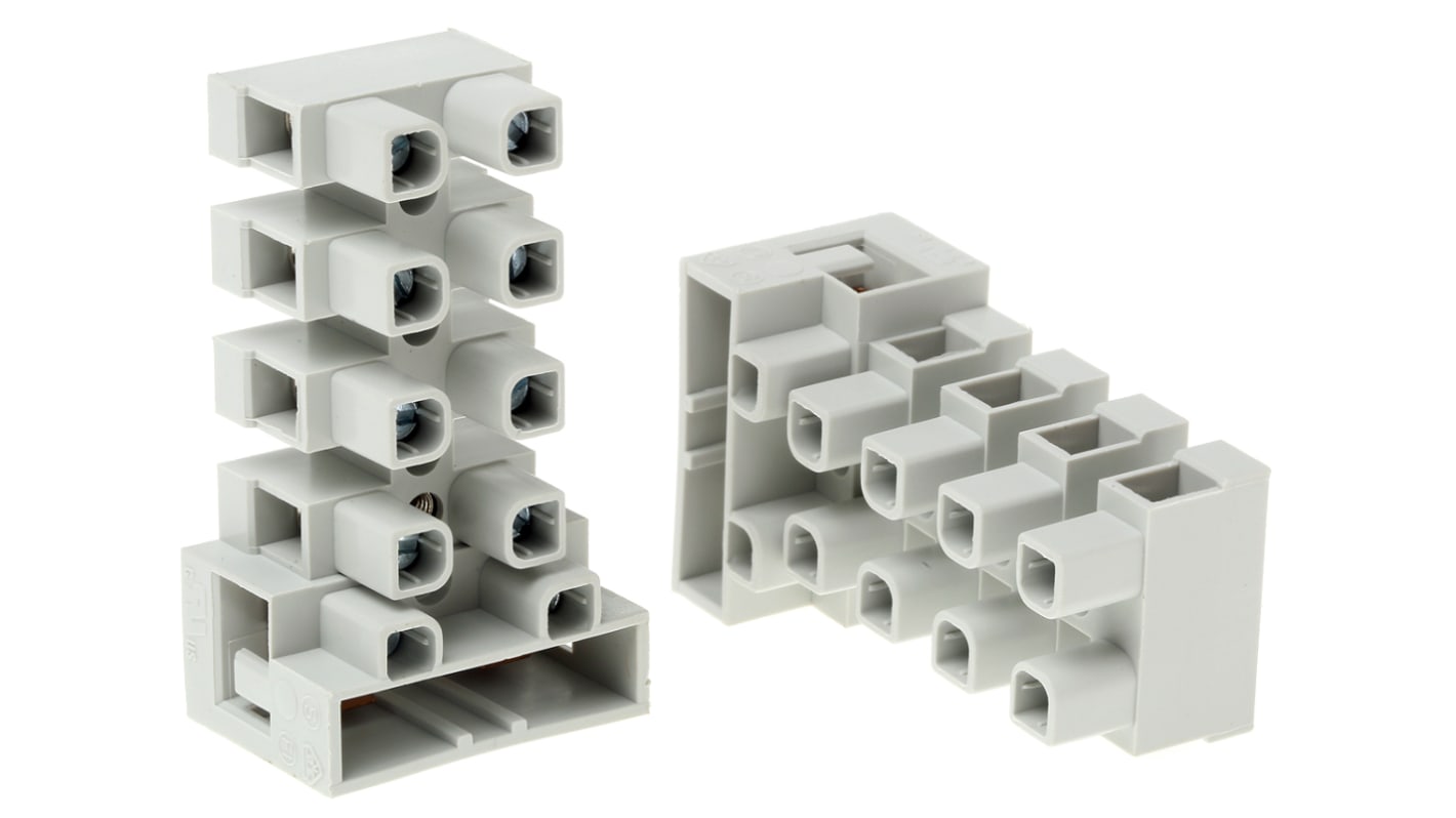 Bloque de terminales protegido por fusible CAMDENBOSS de 5 vías, para cable de 4 mm², 20A, 690 V, Sujeto con Tornillo