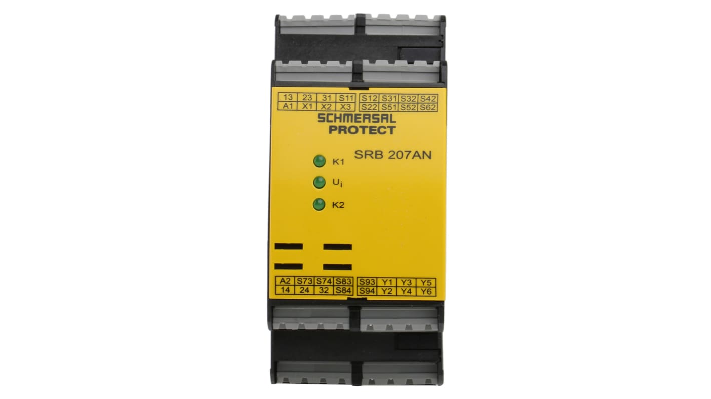 Przekaźnik bezpieczeństwa, kat. bezp.: 4, SIL: 2, SRB 207AN, Uz: 24 V dc, Schmersal