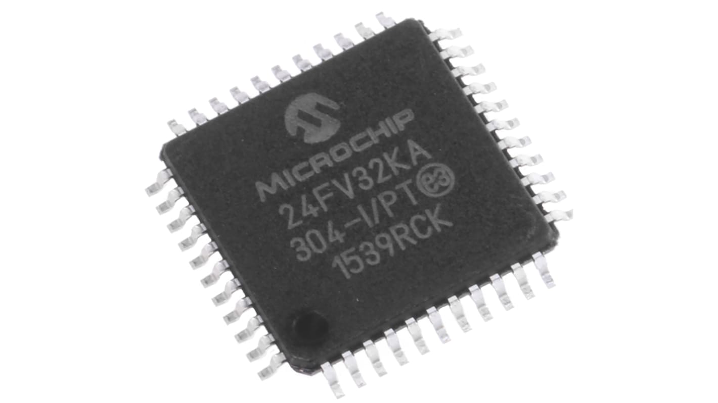 Microcontrolador Microchip PIC24FV32KA304-I/PT, núcleo PIC de 16bit, RAM 2,048 kB, 512 B, 32MHZ, TQFP de 44 pines