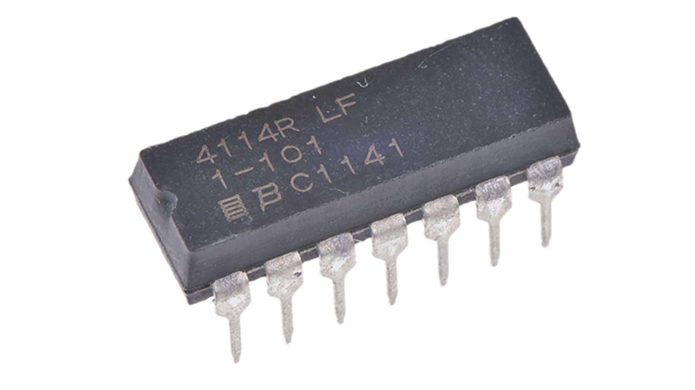 Bourns, 4100R 100Ω ±2% Isolated Resistor Network, 7 Resistors, 2W total, DIP, Through Hole