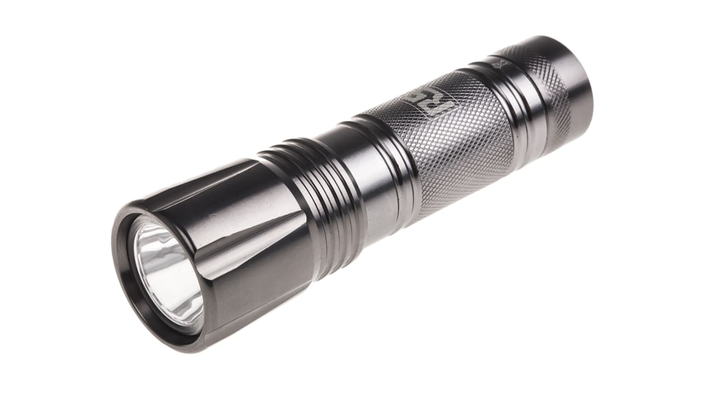 Lampe torche RS PRO LED non rechargeable, Noir, 250 lm