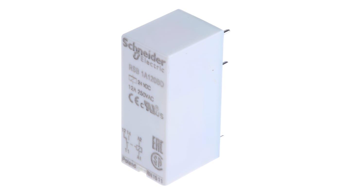 Schneider Electric Harmony Relay RSB, Printrelais 1-poliger Wechsler 12A 24V dc Spule