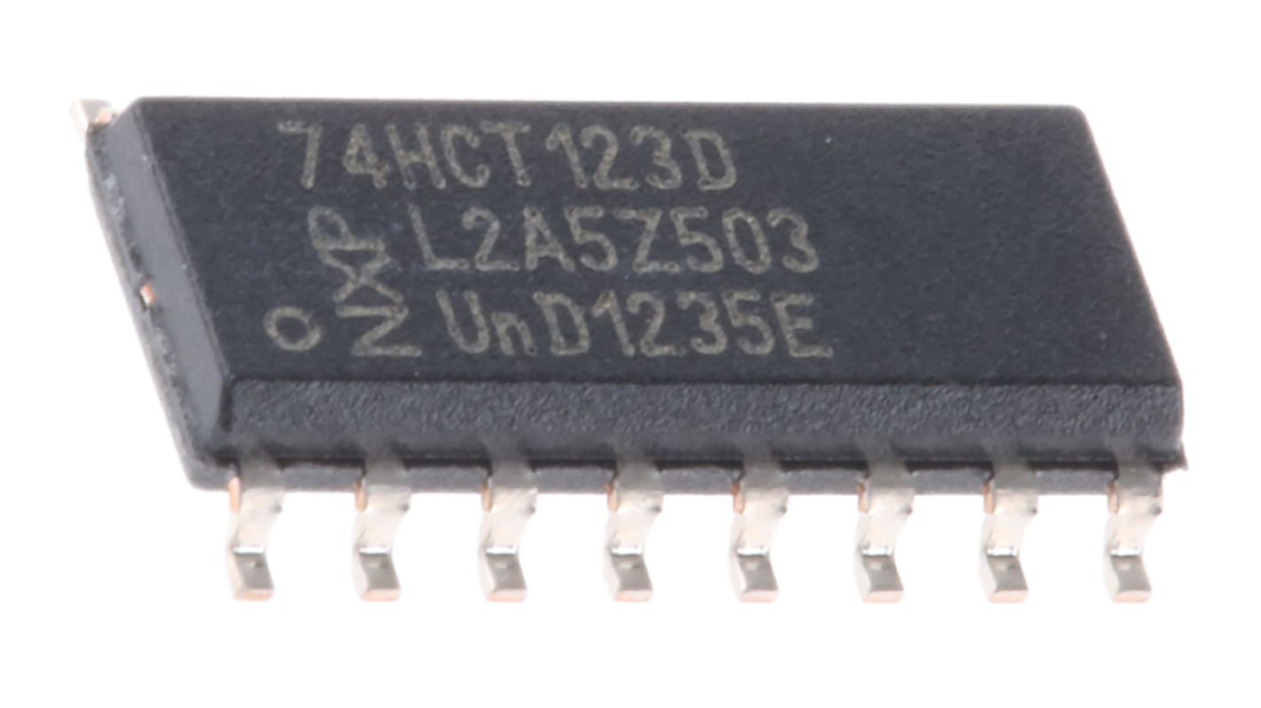 Monostabilní multivibrátor 74HCT123D,653 dvojitý 74HCT 4mA, počet kolíků: 16, SOIC