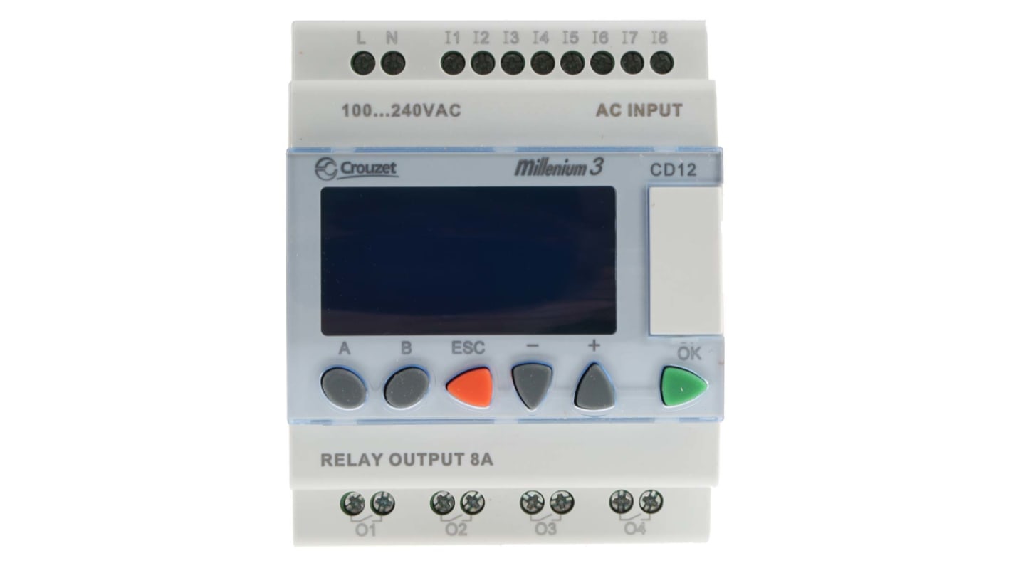 Crouzet Millenium 3 Series Logic Module, 230 V ac Supply, Relay Output, 8-Input, Digital Input