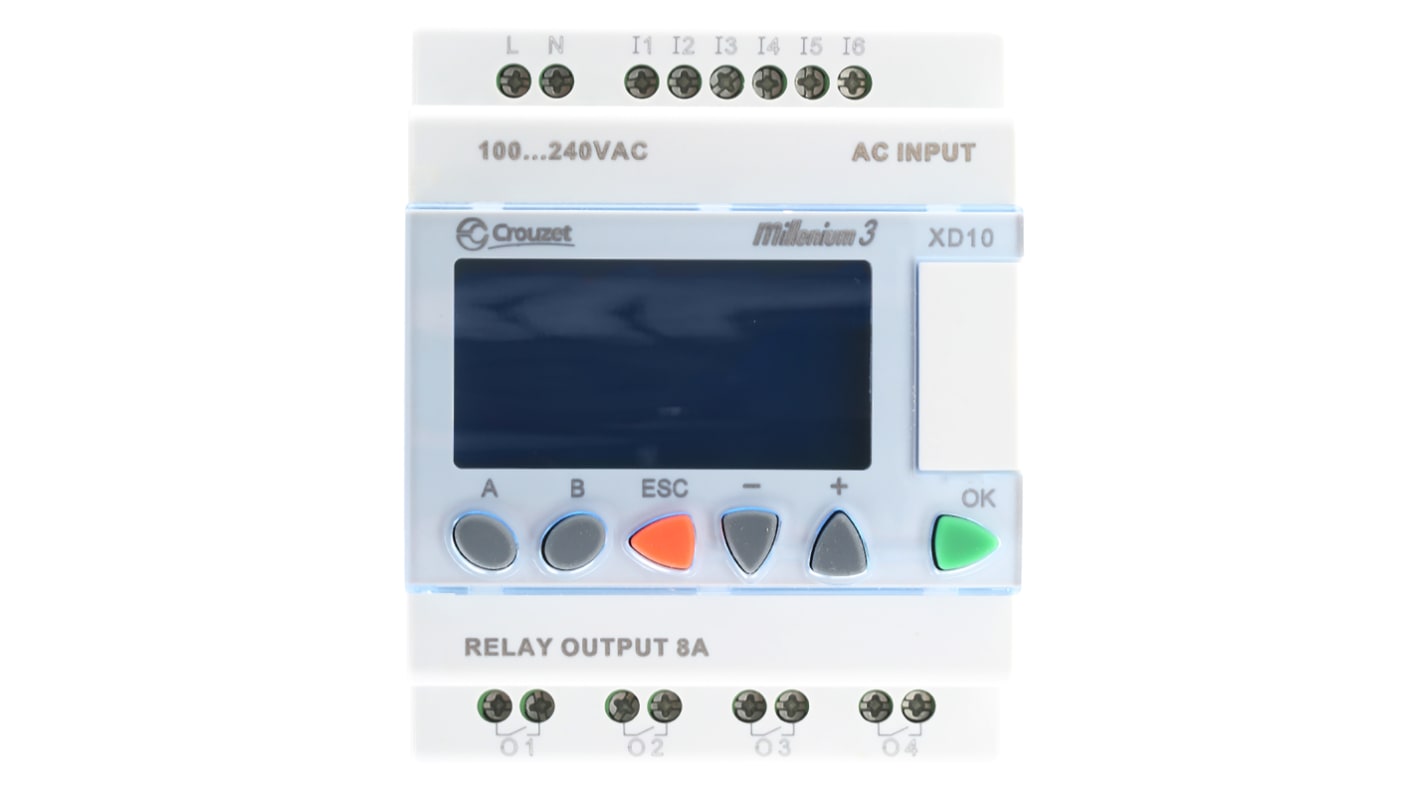 Crouzet Millenium 3 Logikmodul, 6 Eing. Relais Ausg.Typ Digital Eing.Typ 230 V ac