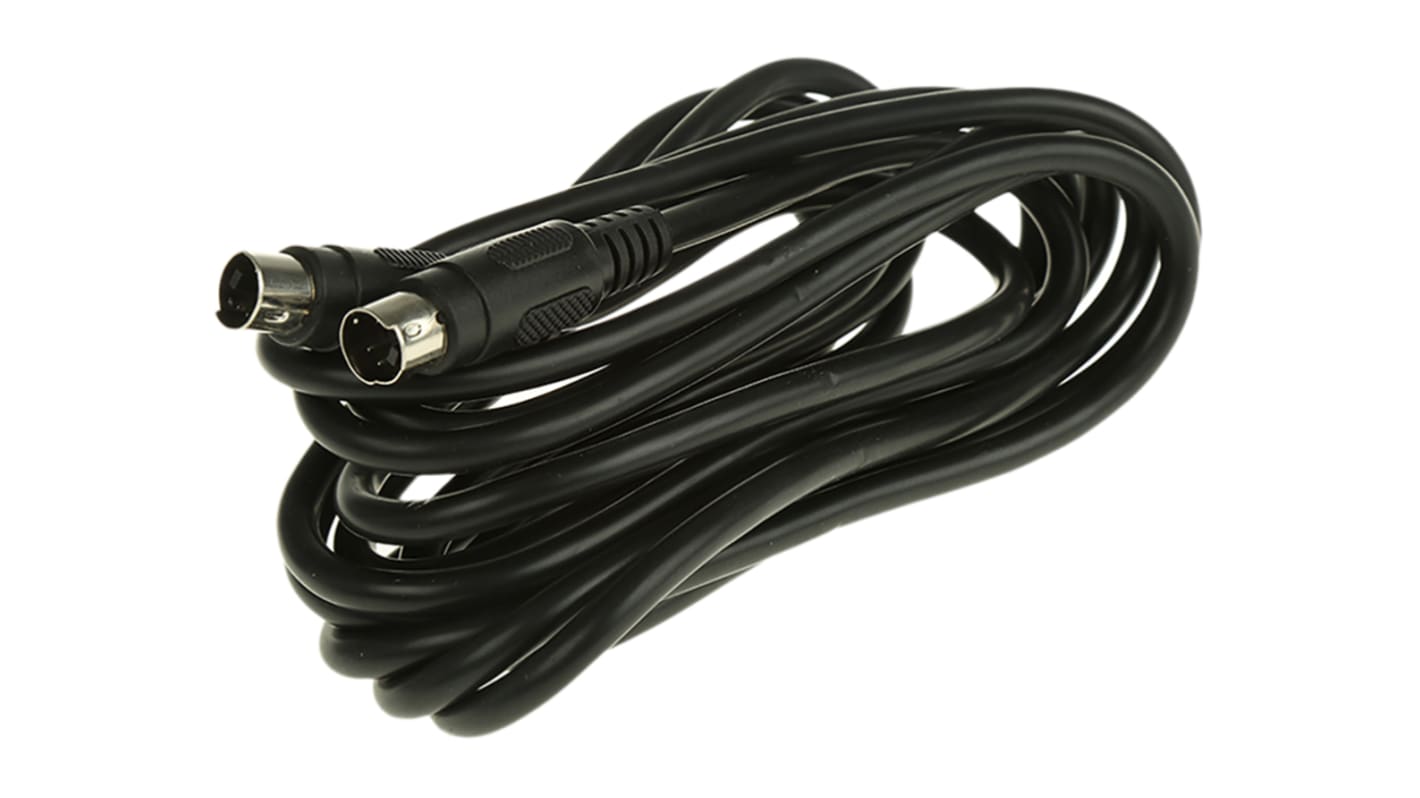 Cable DIN Mini DIN de 4 contactos 3m Negro