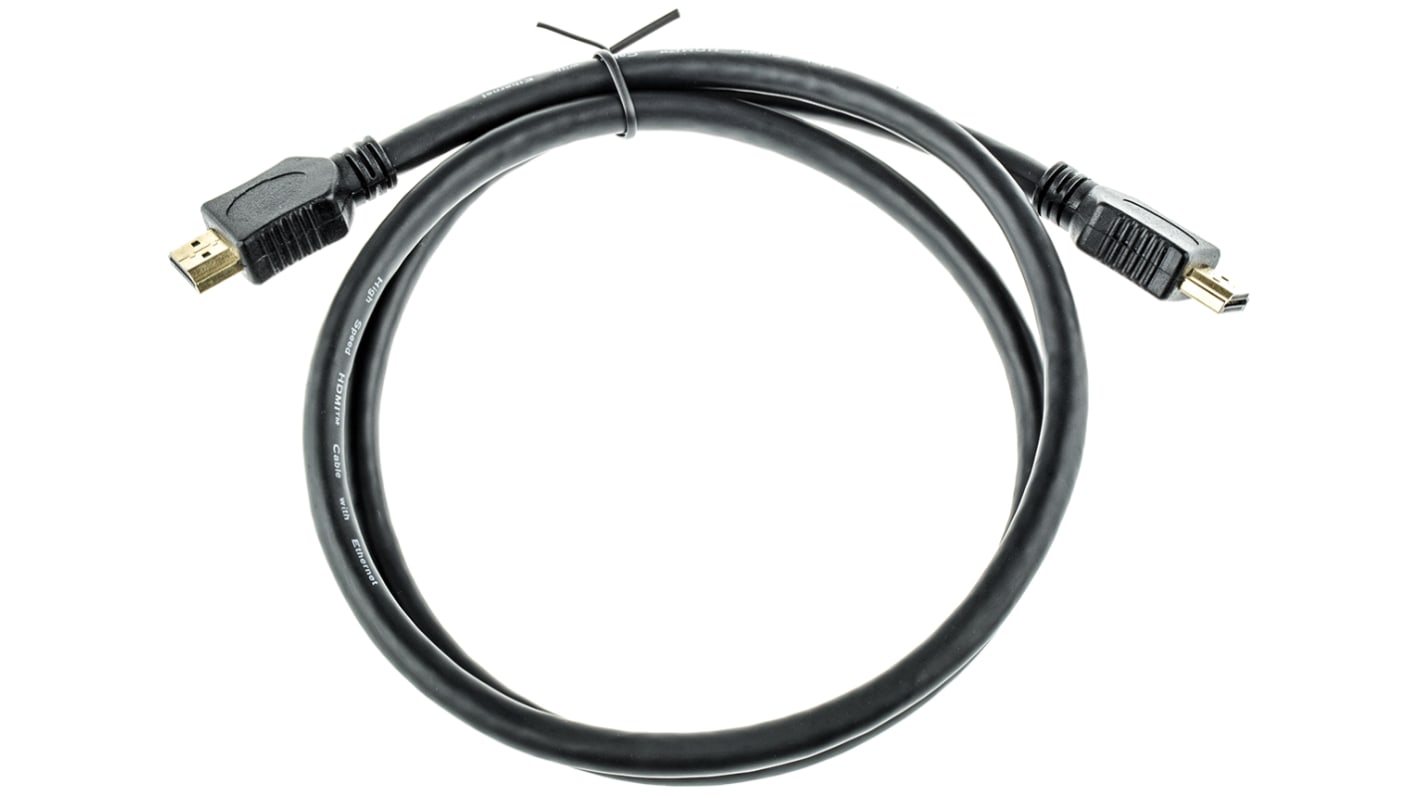 Kabel HDMI długość 1m Czarny RS PRO PVC