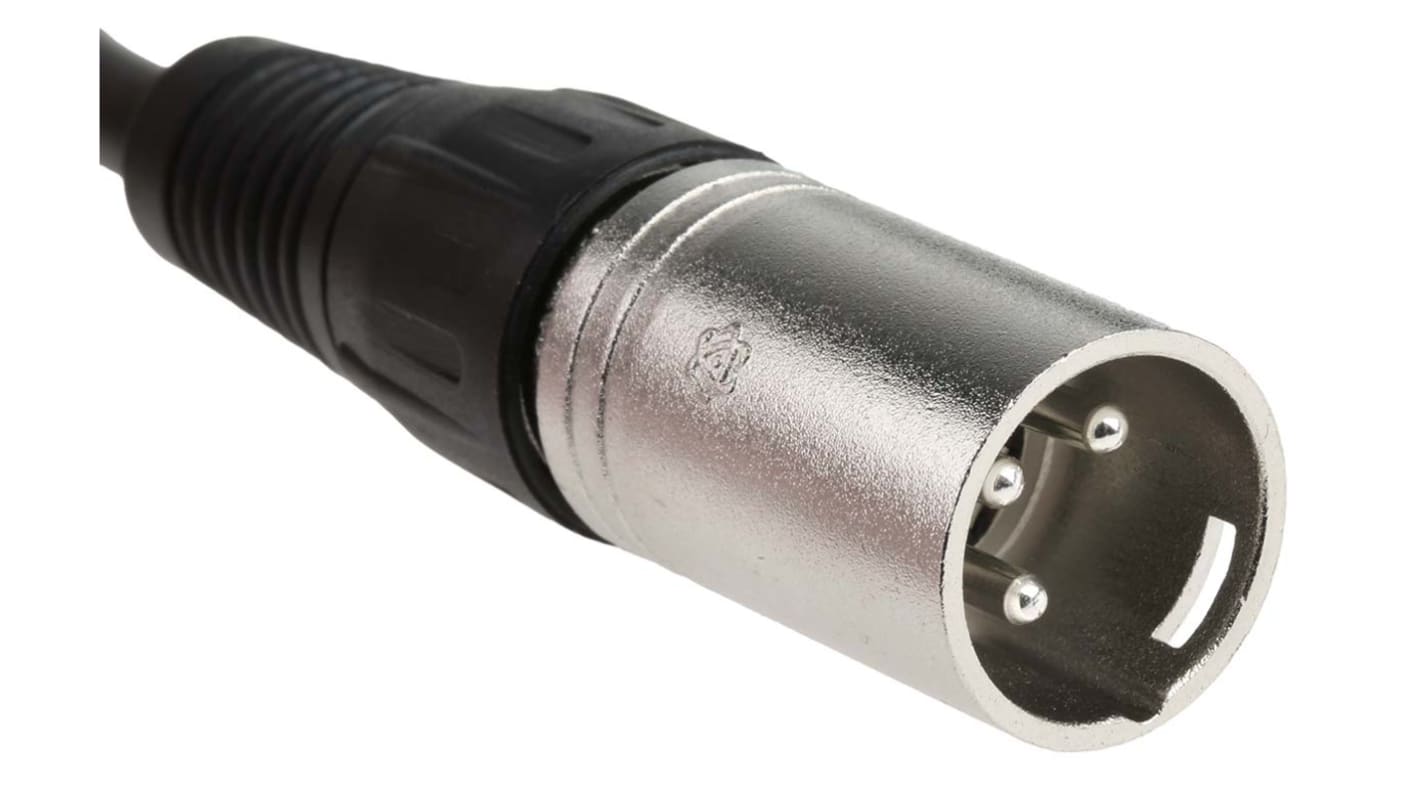 RS PRO Female 3 Pin XLR to Male 3 Pin XLR Cable, Black, 3m